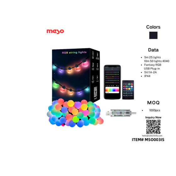 Christmas intelligent RGB bulb string light