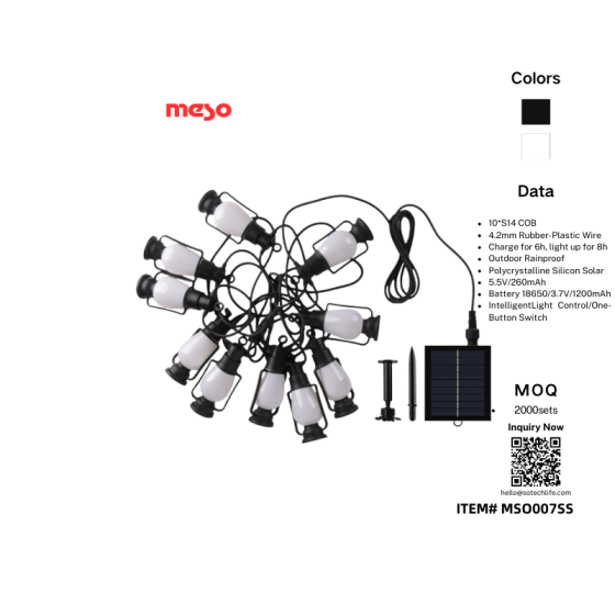COB Solar Kerosene Light String